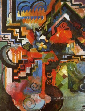 August Macke œuvres - Composition colorée August Macke